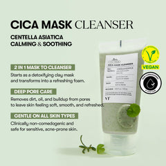 VT COSMETICS CICA Mask Cleanser texture close-up reveals clay-rich formula for pore care.