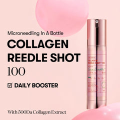 Close-up of 500Da collagen extract in Pink Reedle Shot for deep hydration potential