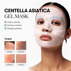 VT COSMETICS Pro Cica Reedle Shot mask-on-face demonstrates snug wear for targeted soothing
