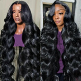 VXCVAE 30-inch lace front wig, front view, undetectable hairline for everyday wear.