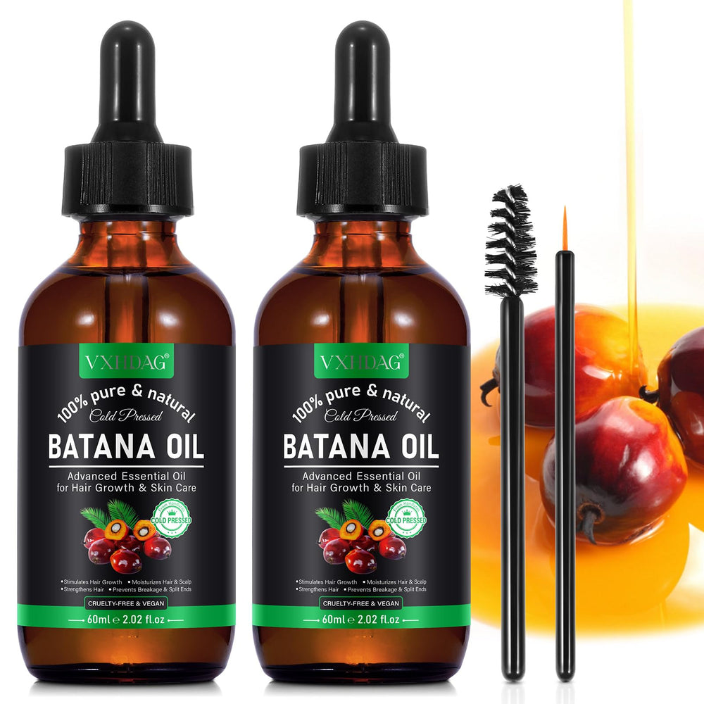 VXHDAG Batana Oil bottle close-up showing pure nourishment for hair and skin