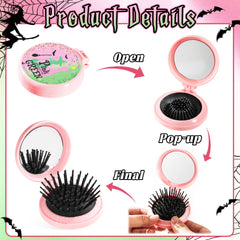 Vynium compact travel brush, 3x2 inches, perfect for on-the-go styling