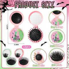 Vynium folding mirror comb set, 12 pieces, ideal for party prep