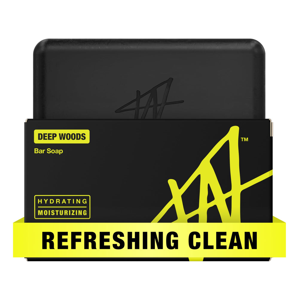 W by Jake Paul bar soap with Deep Woods scent for rugged daily freshness.