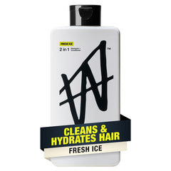 W by Jake Paul 2-in-1 shampoo bottle showing hydrating formula for fuller hair