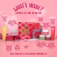 W7 Beauty Blast sugar scrub tub for gentle lip exfoliation.
