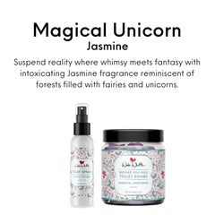 Wabi Whiffs unicorn toilet bombs dissolving in water, fast fizz for quick bathroom refresh