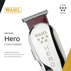 Wahl 5 Star Hero Trimmer with adjustable T-blade for customizable edge shaping.