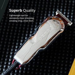 Wahl Professional 5 Star Hero Trimmer includes three guides for precise lining setup.