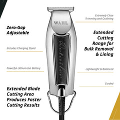 Wahl Professional Detailer Trimmer lightweight handle for extended detailing sessions.