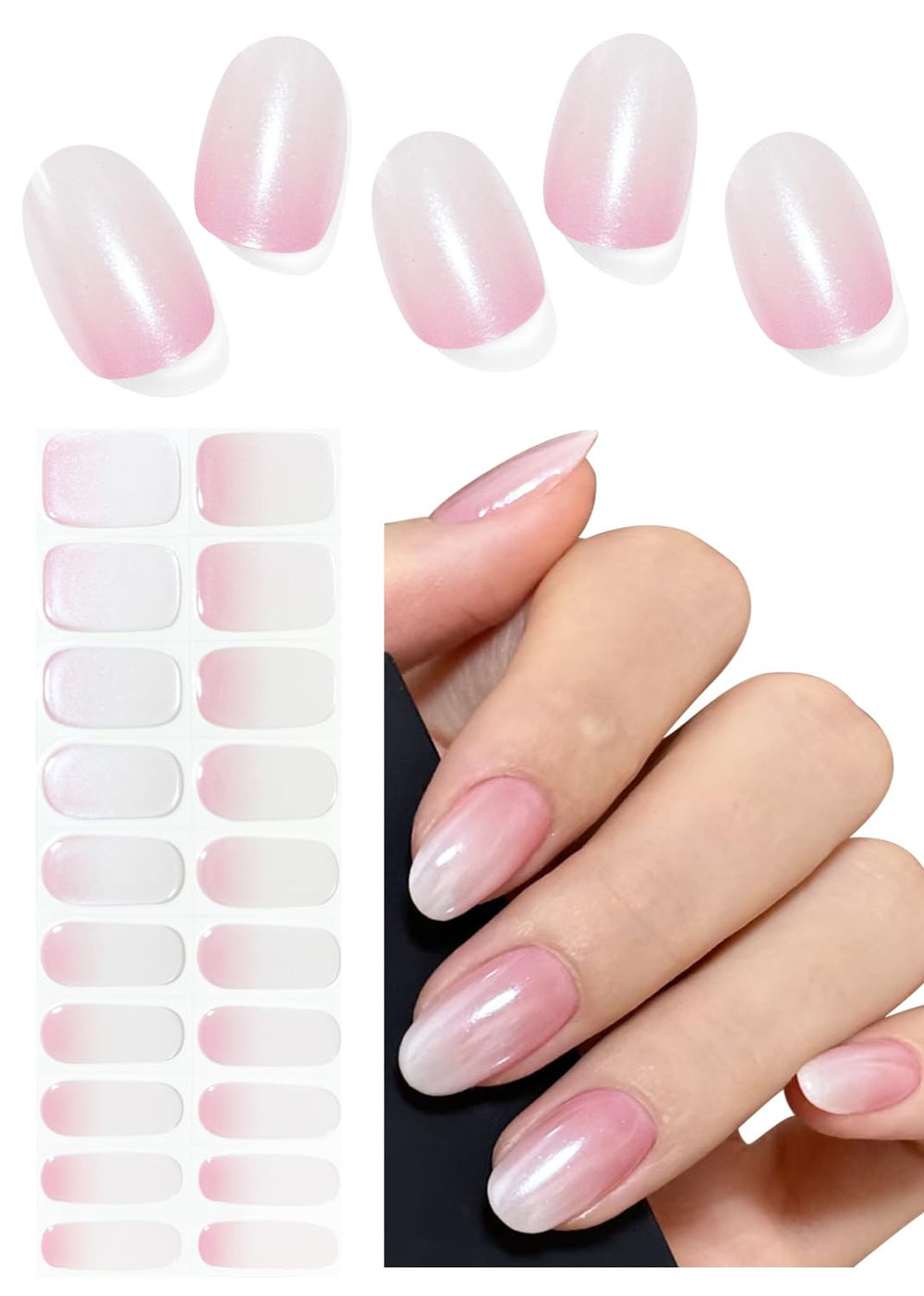 Wahrshei Glazed Pink Gradient 20pc pack—sleek packaging and tools ready for a quick DIY manicure.