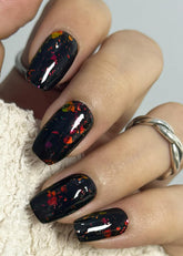 Wahrshei red foil gel nail strips for at-home salon-like shine.