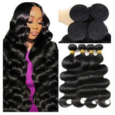 Waitwo body wave 22-inch bundles closeup showing natural blend capability