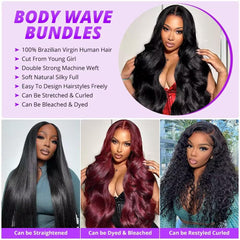 Waitwo body wave 24-inch bundles closeup for seamless color match