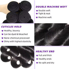 Waitwo body wave 26-inch bundles closeup highlighting smooth texture