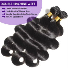 Waitwo body wave 28-inch bundles closeup for voluminous look