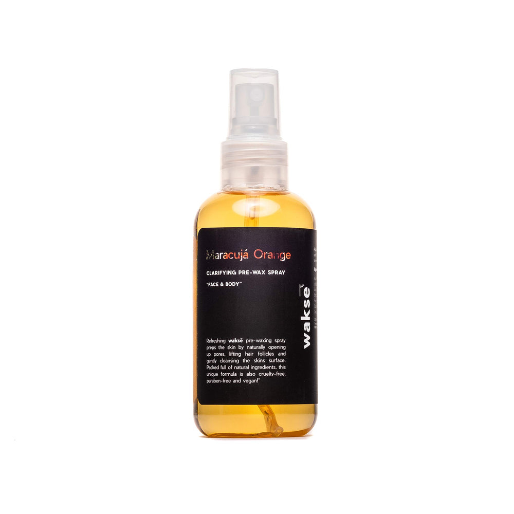 Wakse Maracuja Orange Pre-Wax spray bottle ready for skin prep.