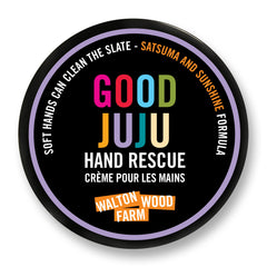 Walton Wood Farm Hand Rescue Good Juju 4oz bottle delivering deep hydration for dry hands.