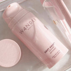 Wander Beauty Drift Away foamy lather in action for makeup removal.