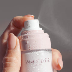 Wander Beauty Mist Connection hyaluronic acid boost delivers lasting hydration and glow.