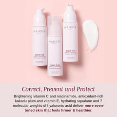 Wander Beauty Sight C-er swirl texture highlights hydration and glow potential.