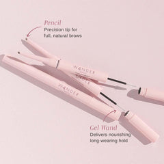 Wander Beauty Upgraded Brows pencil-on-brow application for precise shaping.
