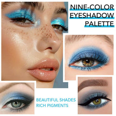 WanTuoluo blue shimmer pearlescent shadows add glow for party or photography lighting.