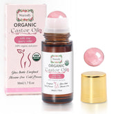 Warmify Organic Castor Oil with Rose Quartz Roller 50ml for full-body hydration