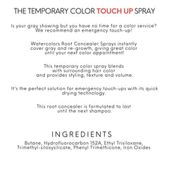 Watercolors red instant root cover application on hair.