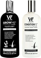 Watermans Grow Me shampoo bottle with biotin and argan oil for healthier hair