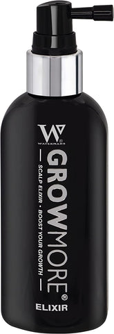 Watermans Grow More Hair Serum bottle pour for precise, quick-absorbing application.