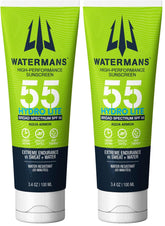 Waterman's Hydro Lite sunscreen bottle front view for portable outdoor protection.