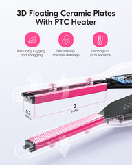 Wavytalk small flat iron angled plate close-up for smooth glide