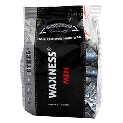 Wax Necessities Barbero hard wax granules close-up showing pre-melted convenience.