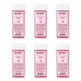 Wax Necessities Rose Soft Wax Cartridge 6-pack front label shows gentle formula for sensitive skin.