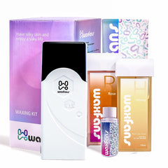 Waxfans Roll-On Wax Kit full contents for at-home waxing.