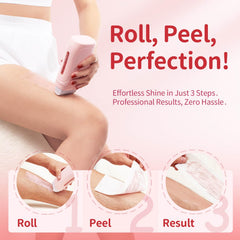 Waxfans Roll-On Wax Kit with roller refills for smooth, mess-free application.