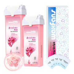 Waxfans Rose roll-on wax refill ready for at‑home hair removal
