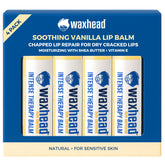 Waxhead Lip Balm Vanilla front packaging shows natural ingredients for hydrated lips.