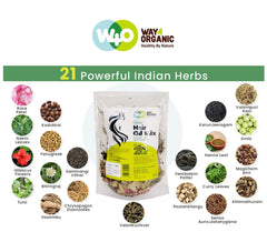 Way4Organic Herbal Hair Oil Mix ready for scalp care routine in use.