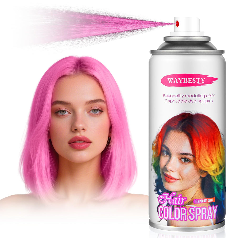 Waybesty temporary hair color wax pink bottle for bold looks.