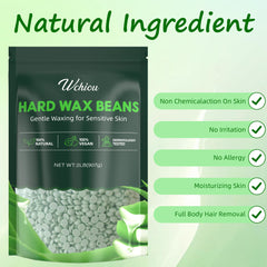Wchiou wax beads packaging highlights premium aloe vera formula.