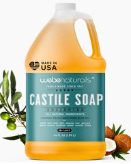 WEBE Pure Castile soap bottle pour highlights 64 oz refill for home use