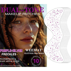 WEEMAY purple-silver glitter freckles star design for party-ready shimmer