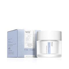 Wei East Lotus extract hydrates skin; cream texture close-up demonstrates smooth hydration