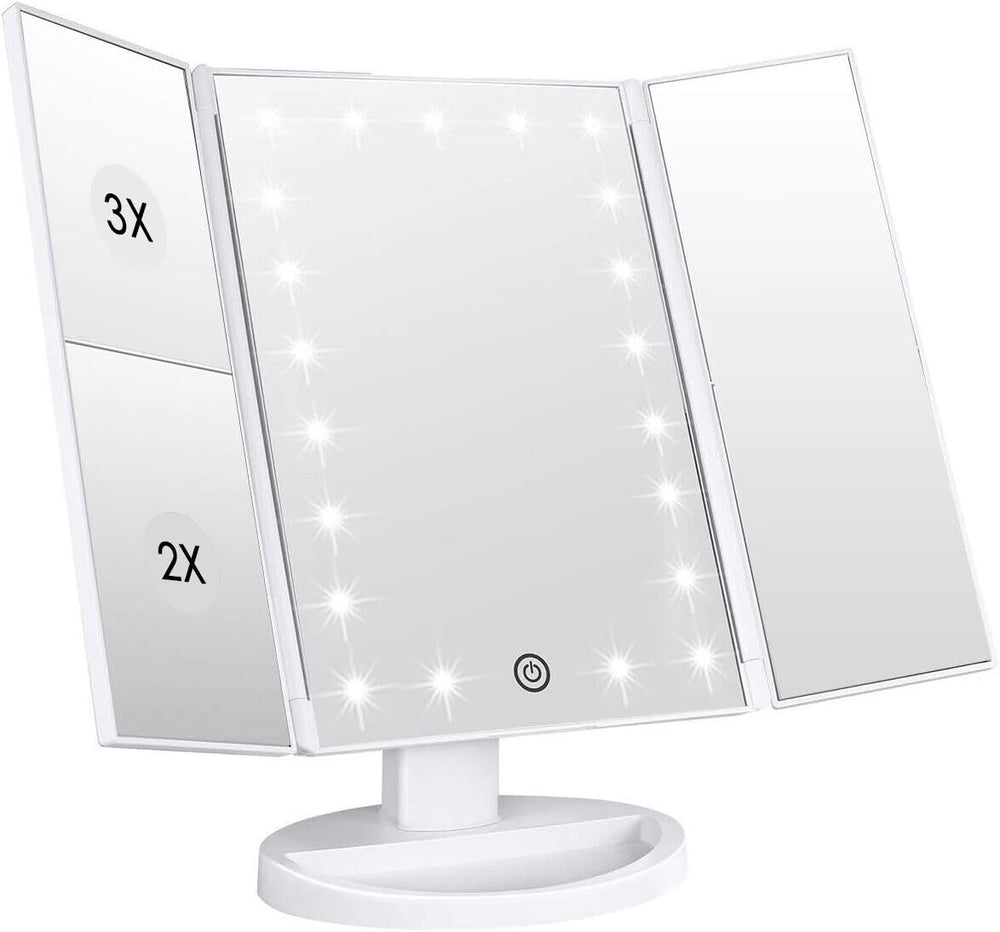 WEILY vanity mirror with 21 LEDs for bright, natural lighting during makeup routines.