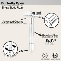WEISHI butterfly open top view highlighting accessible blade chamber
