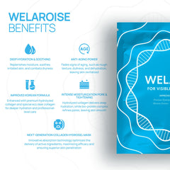 Welaroise mask texture becoming translucent as actives absorb into skin.