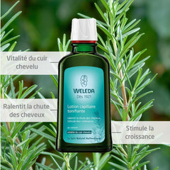 Weleda Revitalizing Hair Tonic application scene, easy scalp massage