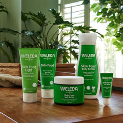 Close-up of Weleda Lip Butter texture showing rich oil-based formula